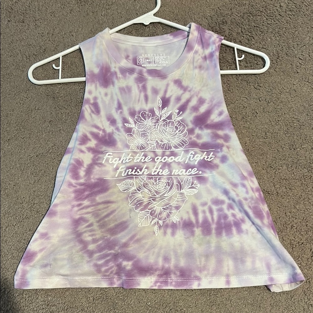 Herculus Tie-Dye Crop Top with Inspirational Print
